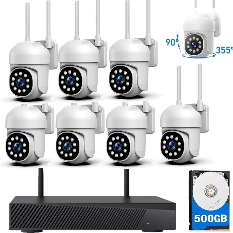 16CH 4K NVR Wireless CCTV Security Camera Systems 8/16 Outdoor PTZ Cameras Kit gallery