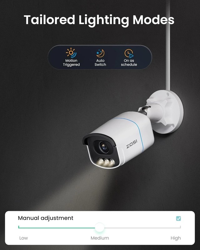 ZOSI 4K 8CH 2TB NVR Add on PoE Security Camera Aurora Lux True Color NightVision gallery