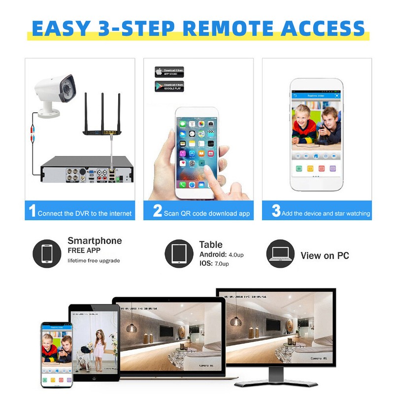 4CH H.265+ 5MP Lite 4K HD CCTV Security Camera System Kit with DVR Home Outdoor` gallery