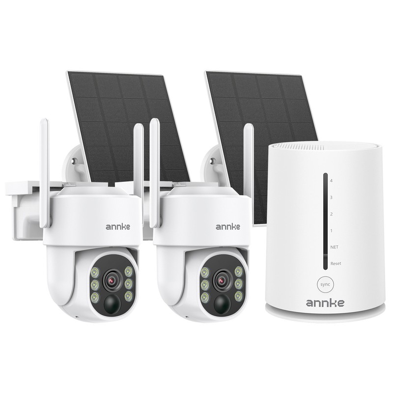 ANNKE 4CH NVR Wireless 4MP PT Color Security System Solar Power Two Way Audio AI