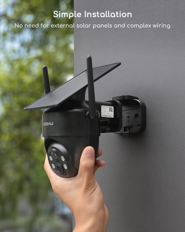 COOAU 2K 360° Solar Security Cameras Wireless Outdoor, AI smart Detection,IP66 gallery