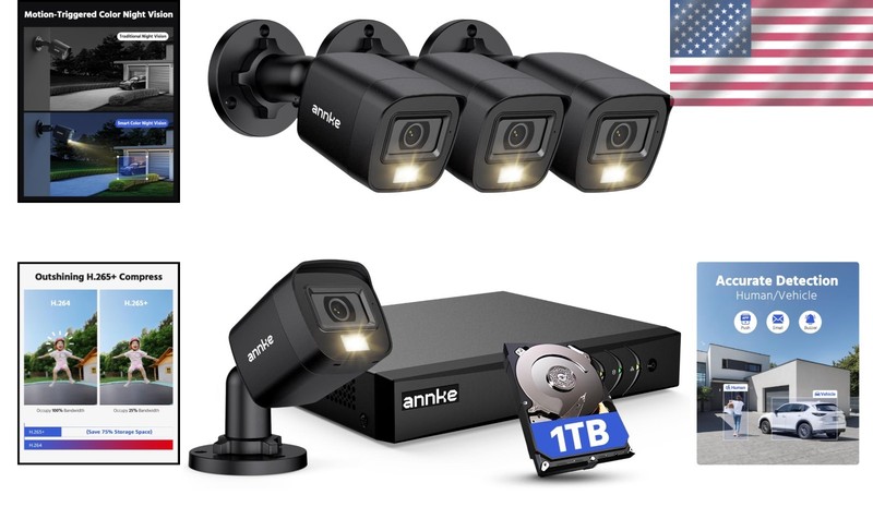 Comprehensive 8-Channel Wired Security System with Smart Dual Light & 1TB HDD gallery