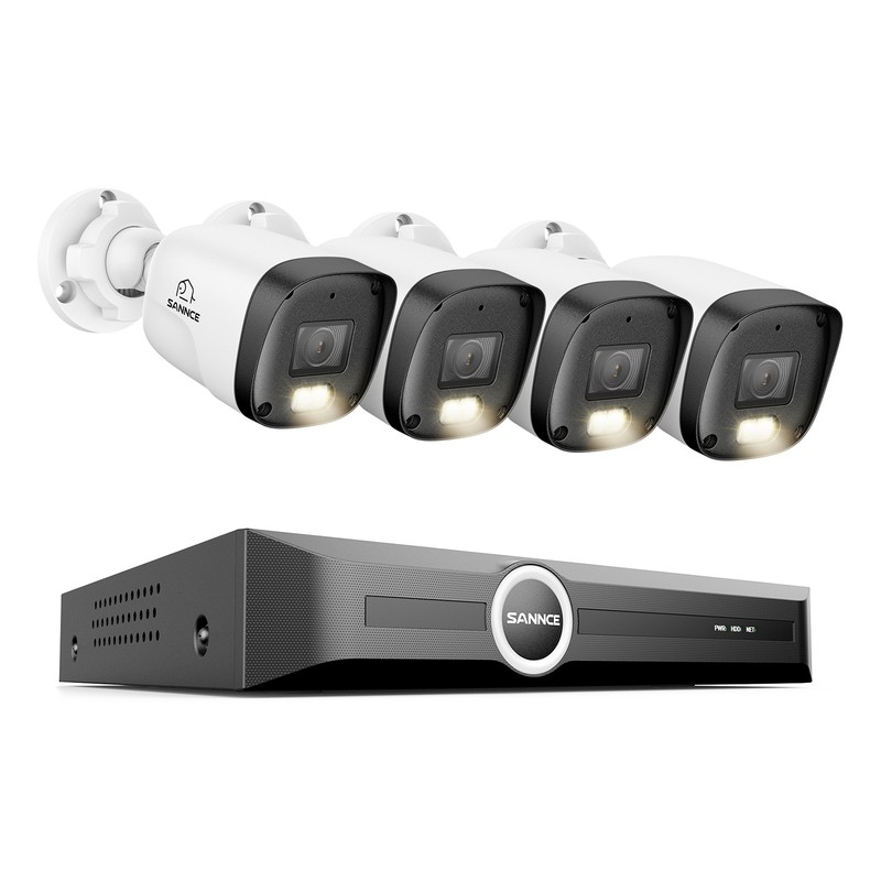 SANNCE 3MP Full Color PoE IP Security Camera System 8CH NVR Audio Recording AI