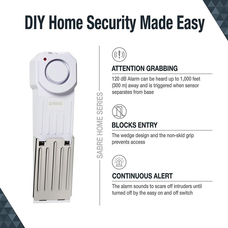 Security Wedge Door Stop Security Alarm With 120 dB Siren For Home/ Travel /Dorm gallery
