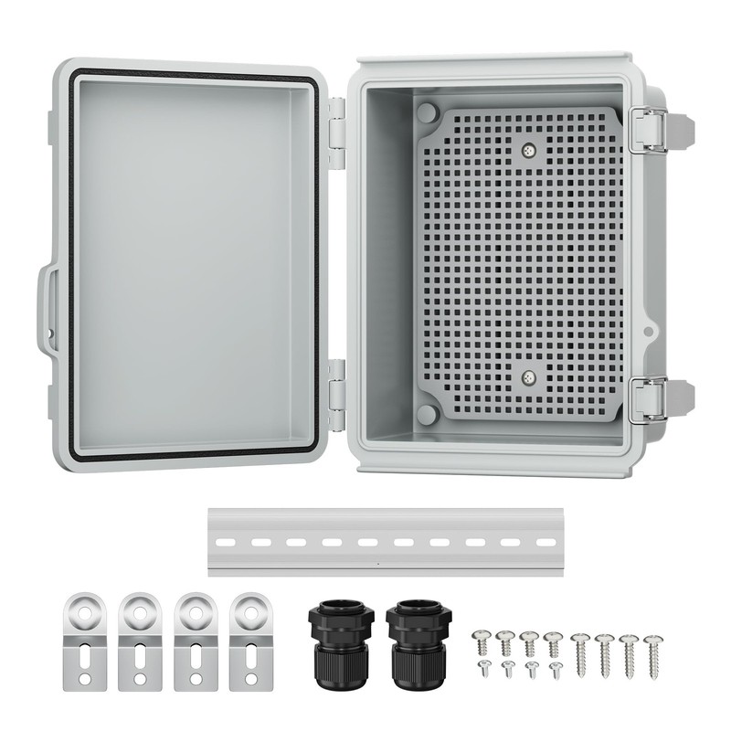 Joinfworld Outdoor Electrical Box Waterproof Junction 8.7"x6.7"x4.3", grey