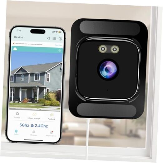 Window Camera for Home Security: 2.4GHz&5GHz WiFi 4K Indoor Camera with Color