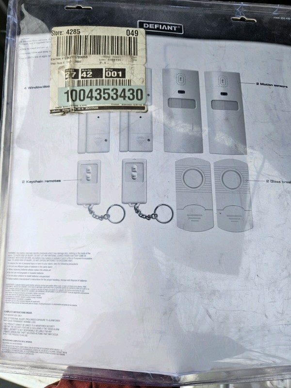 Lot of 3 Defiant Wireless Home Security Protection System Complete 4 Door/window gallery