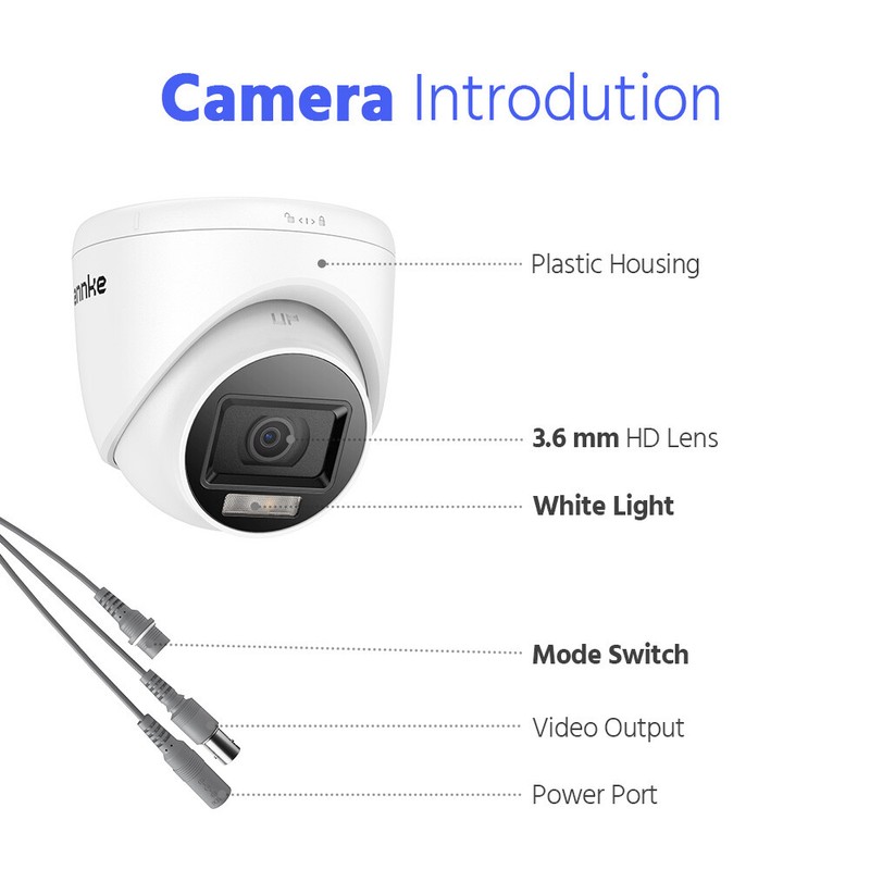 ANNKE 4PCS 1080P 2MP TVI Outdoor Indoor Color Night Vision CCTV Security Camera gallery