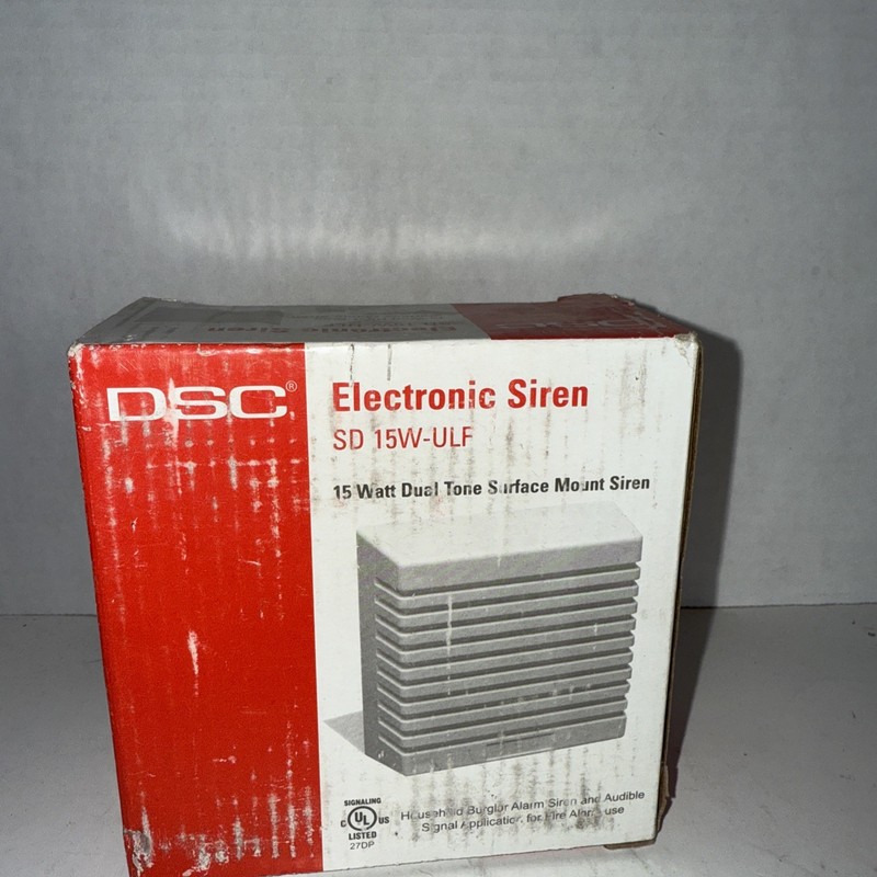 DSC Electronic Siren SD 15W-ULF Indoor New Alarm System Siren Wired Dual Tone