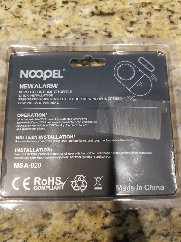 Noopel Alarm Door and Window Magnetic Sensor Triggered Alarm for Home 2-Pack NEW gallery