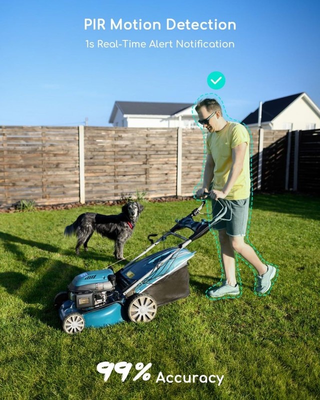 COOAU 2K 360° Solar Security Cameras Wireless Outdoor, AI smart Detection,IP66 gallery