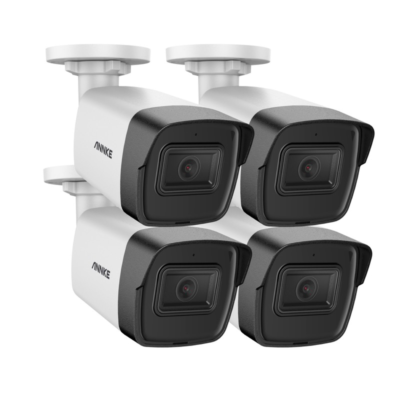 ANNKE 4Pcs 5MP POE Outdoor Security IP Camera Audio Recording AI Detection IP67