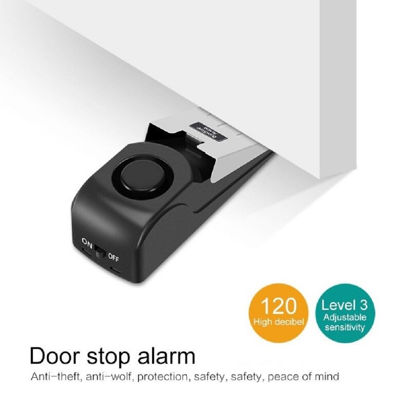 Upgraded Door Stopper Alarm Adjustable 120dB Wedge Loud Security for Home Travel gallery