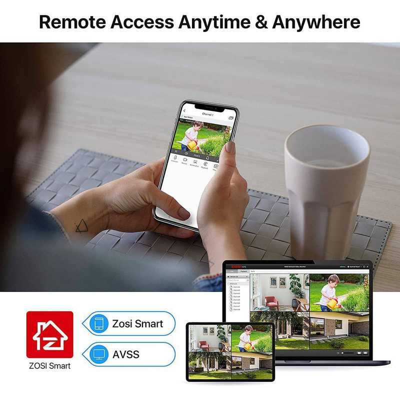 8-Channel 5Mp-Lite 1TB DVR Security Camera System with 4 1080P Wired Cameras, 12 gallery