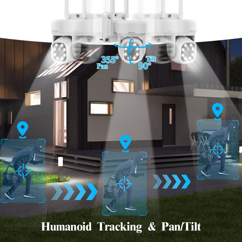 (2026 New) 5MP Wifi Security Camera System Outdoor, 4 Dual-Antenna Cameras, 10CH gallery