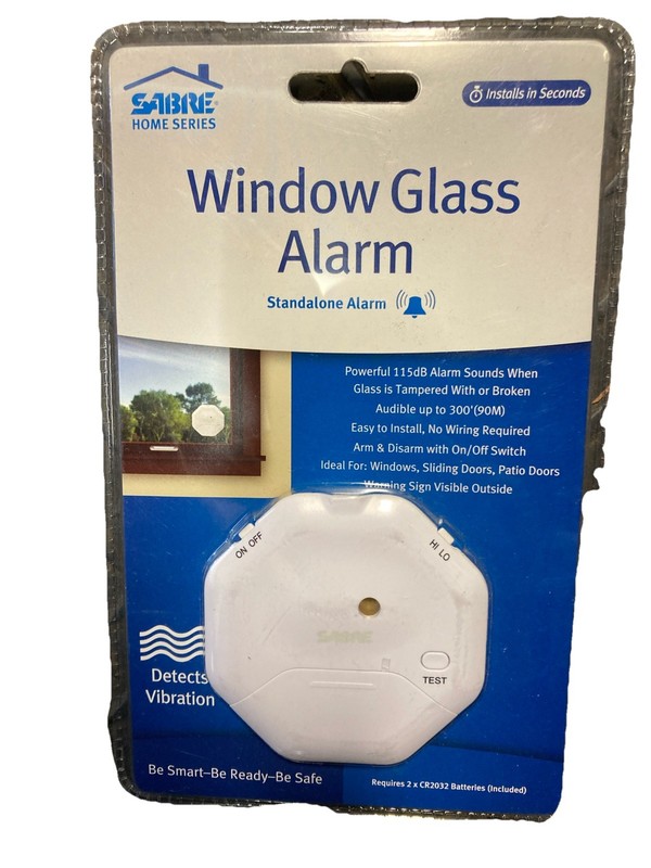 SABRE HS-GA Wireless Window Glass Break & Vibration Detector Alarm with Security