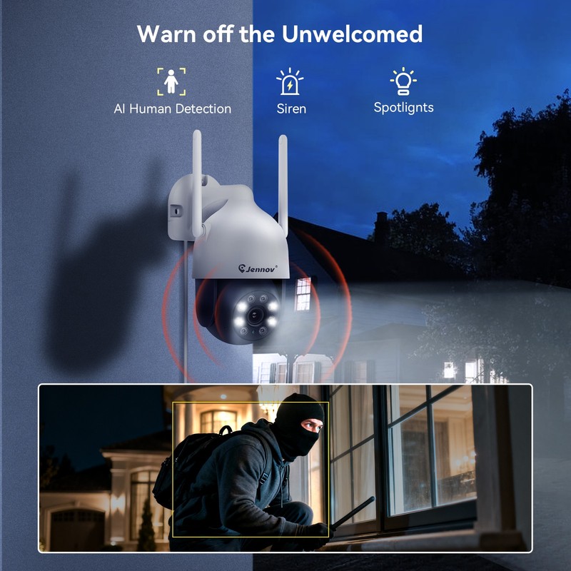 JENNOV 10"LCD 10CH 5MP NVR WiFi IP Outdoor Wireless Security Camera System CCTV gallery