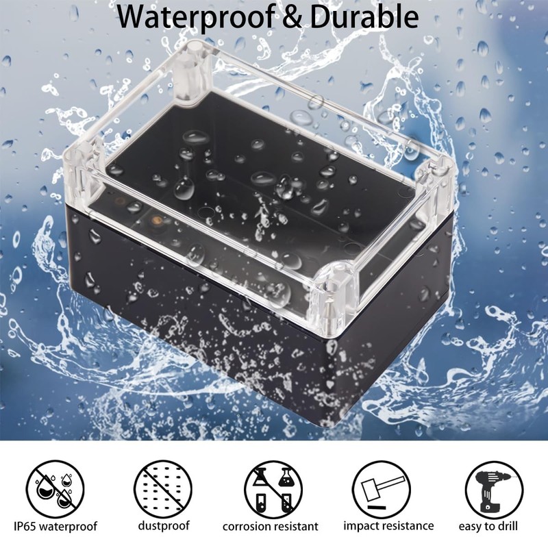 Otdorpatio Project Box IP65 Waterproof Junction 4.53"x3.54"x2.17", Clear gallery