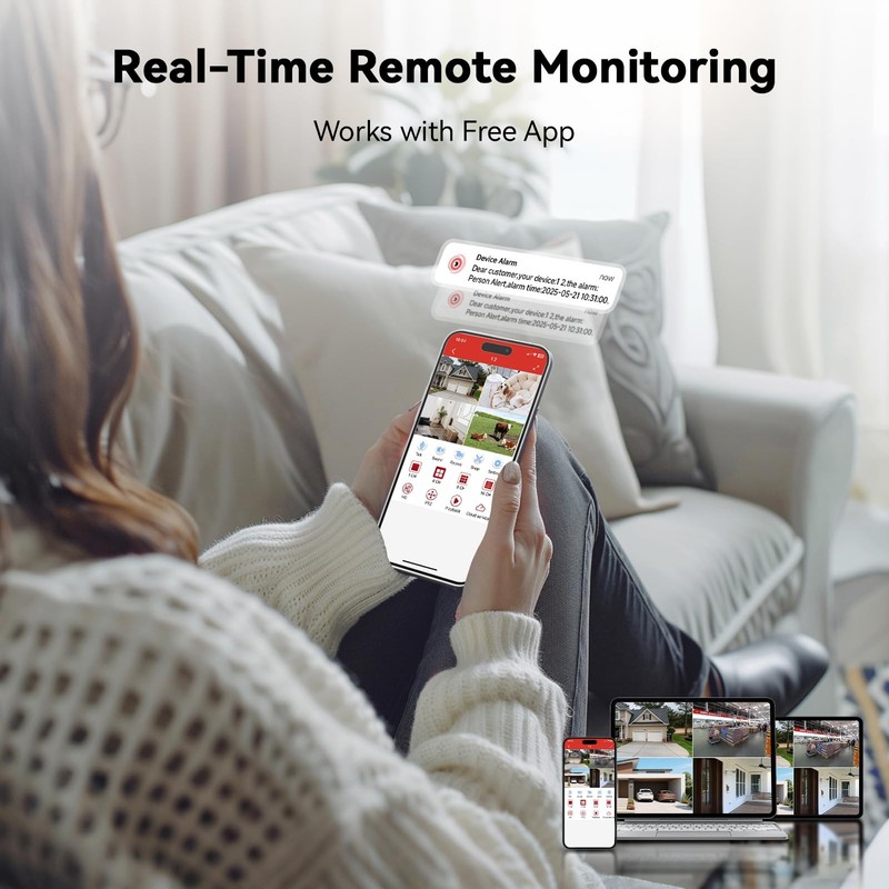 Wired Security Camera System Outdoor, 4 Channel 5MP Lite AHD TVI DVR Recorder... gallery