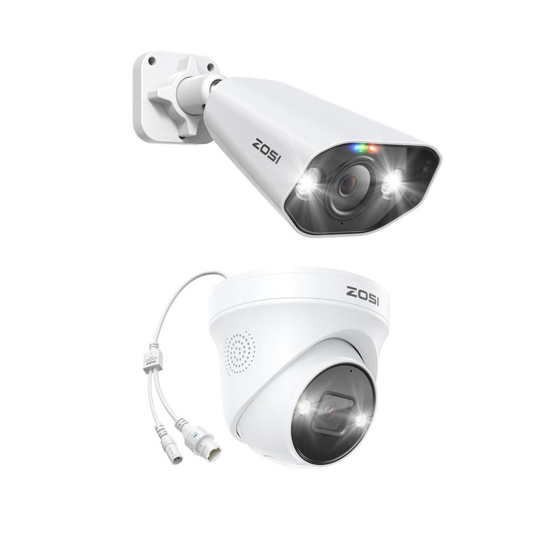 ZOSI 5MP AI CCTV PoE Security IP 2 Way Audio Camera Human Vehicle Detection