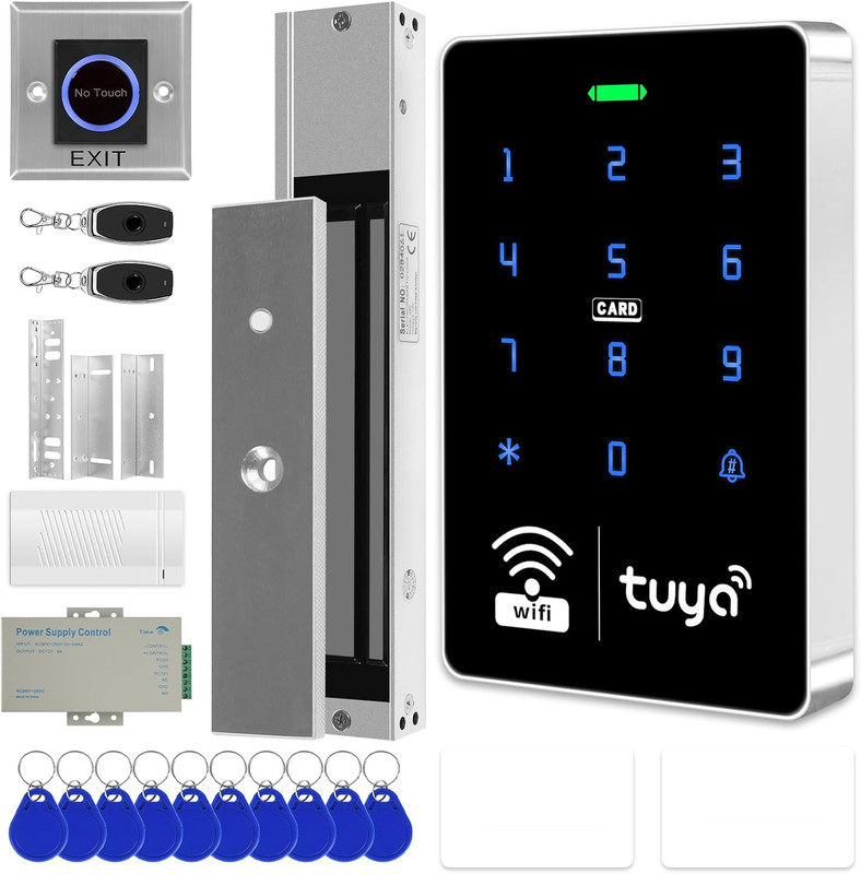 Wifi TUYA Complete Security Access System Kit with Waterproof RFID Touch Keypad