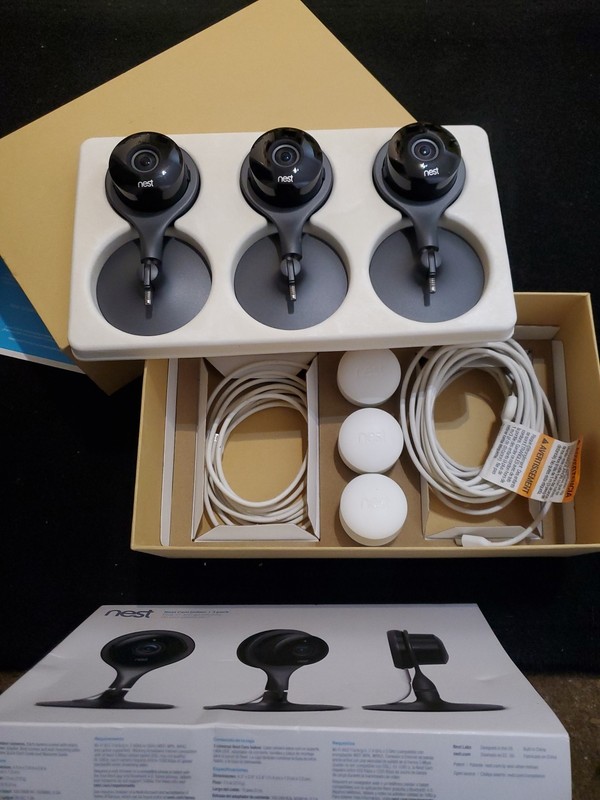 Nest Cam Indoor Smart Security Camera NC1104US (3 PACK) Open Box