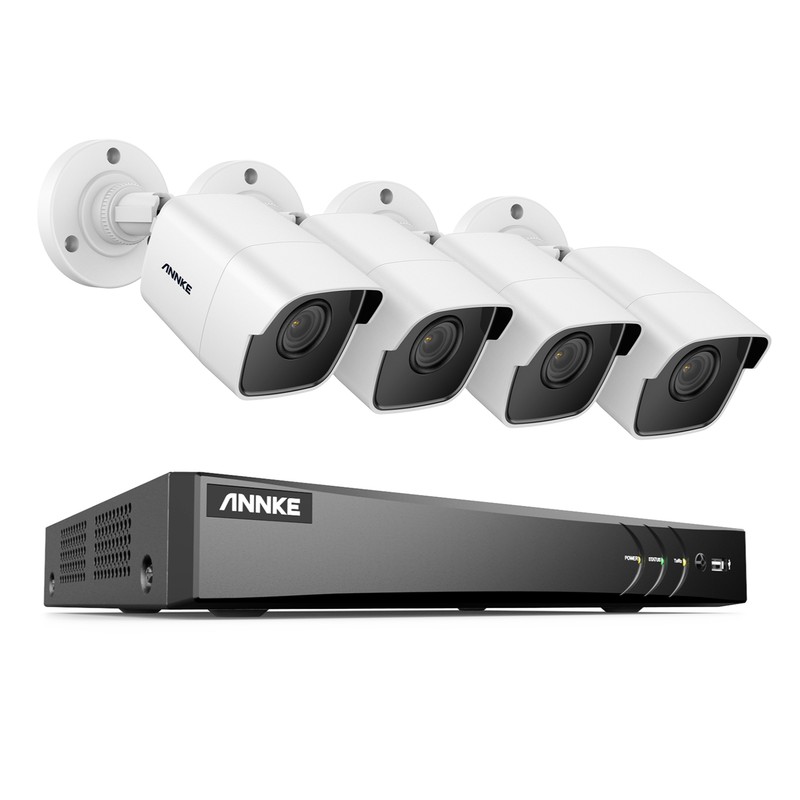 ANNKE 4K 8CH DVR 5MP Security Camera System Human Vehicle Detection H.265+ IP67