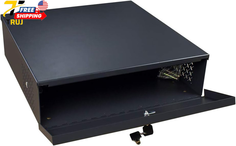 Heavy Duty 16 Gauge Steel DVR Security Lockbox with AC Fan for Wall/Floor Mount