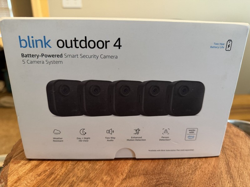 Blink Outdoor 4 Wireless Battery-Powered HD Security Camera 5 Pack, Person Dete…