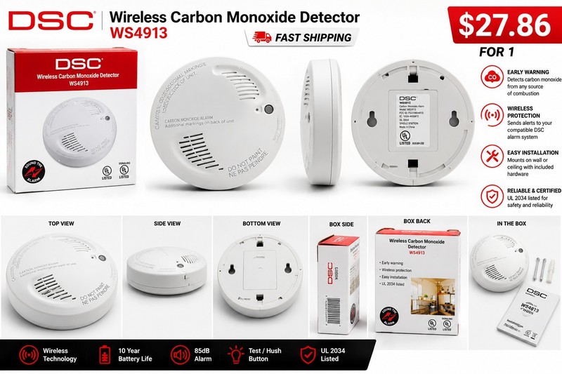 Brand New DSC WS4913 Wireless CO Detector, US region only