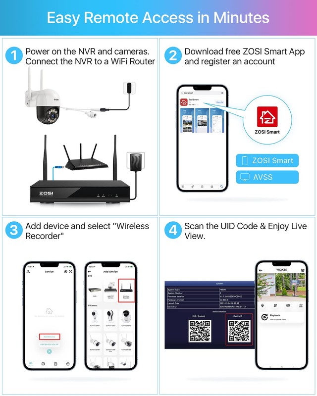 ZOSI 3MP PTZ Outdoor WiFi Security IP Wireless Camera Audio Motion Detection gallery