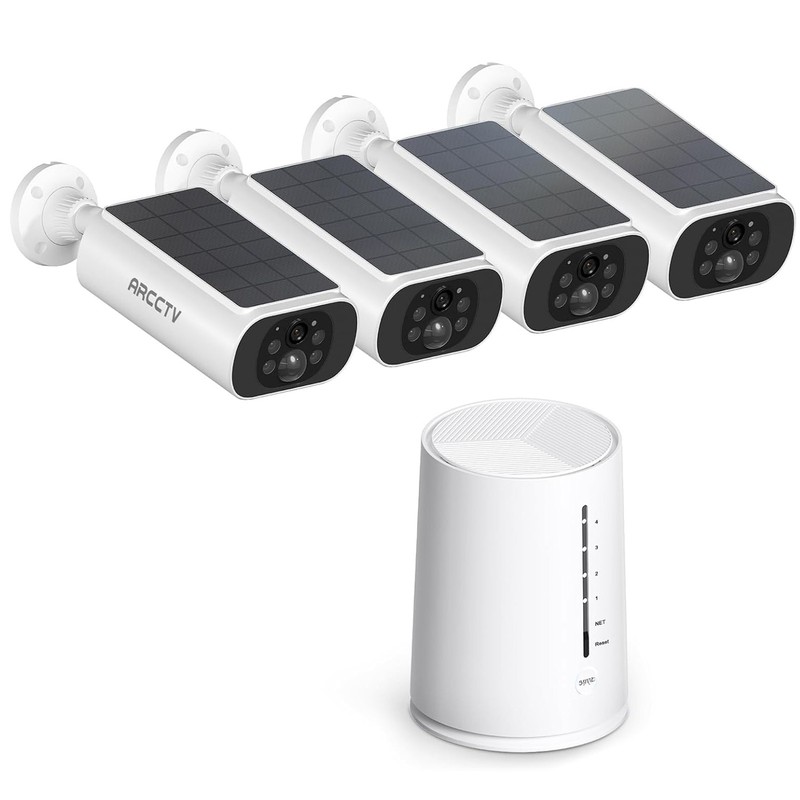ARCCTV Wireless Security Camera System Solar Battery Powered Outdoor Wifi Audio