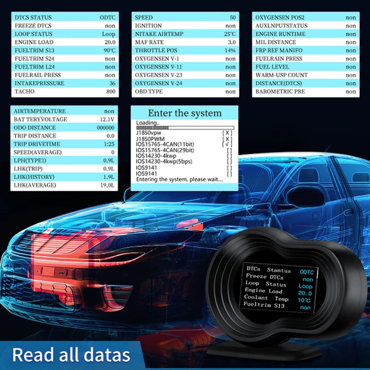 F9 OBD2 + GPS Mode Car HUD Head-up Display Speed / Water Temperature / Voltage D gallery
