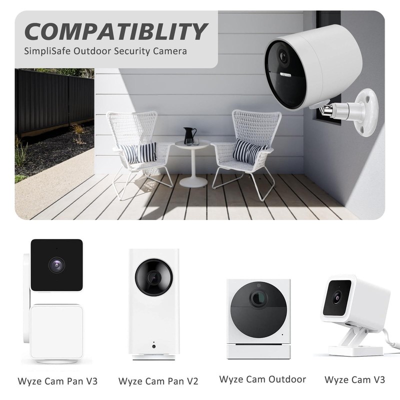 2 Pack Wall Mount Compatible with Simplisafe Outdoor Security Camera, 360° Rot gallery