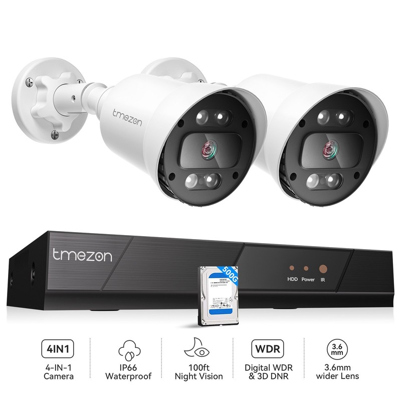 5MP DVR Surveillance Camera System Home Outdoor Color Night Vision IP66 8CH HDD gallery