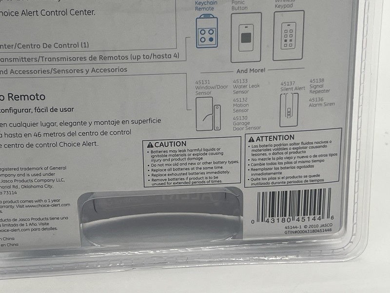 GE KeyChain Remote, Wireless Alarm System. Arms/Disarms Choice Alarm System gallery