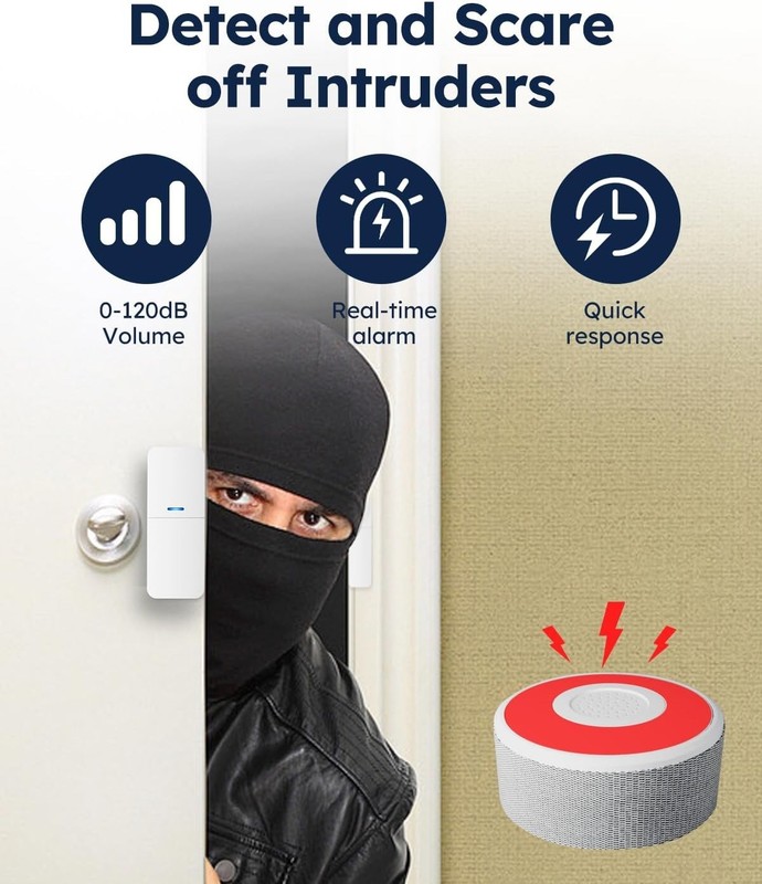 8 Pieces Tolviviov Wireless DIY Smart Home Security Alarm System Work with Alexa gallery