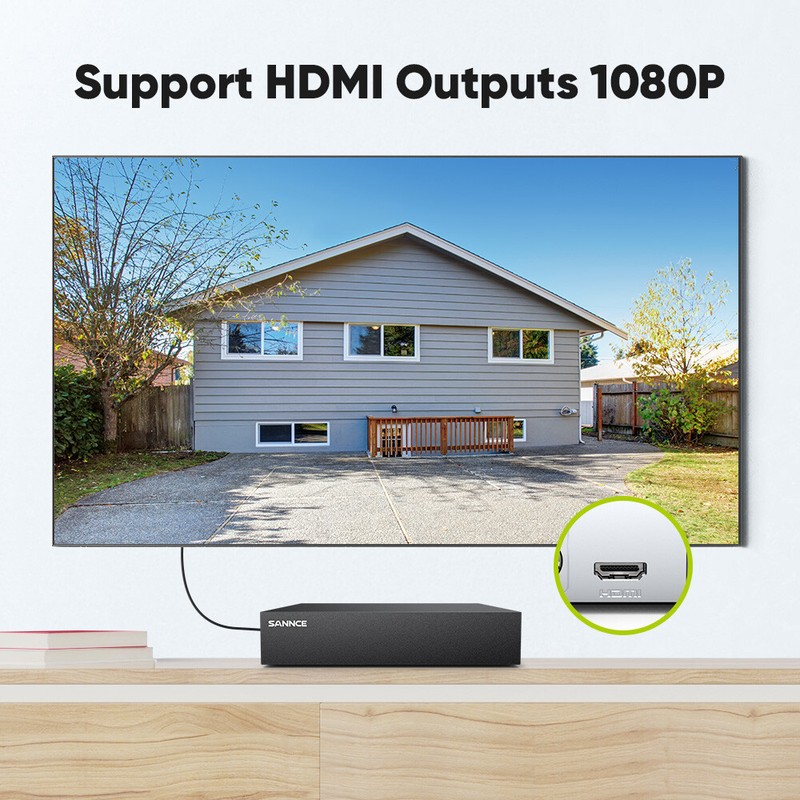 SANNCE 1080P Lite 8CH DVR CCTV Security Video Recorder AI Human Detection System gallery