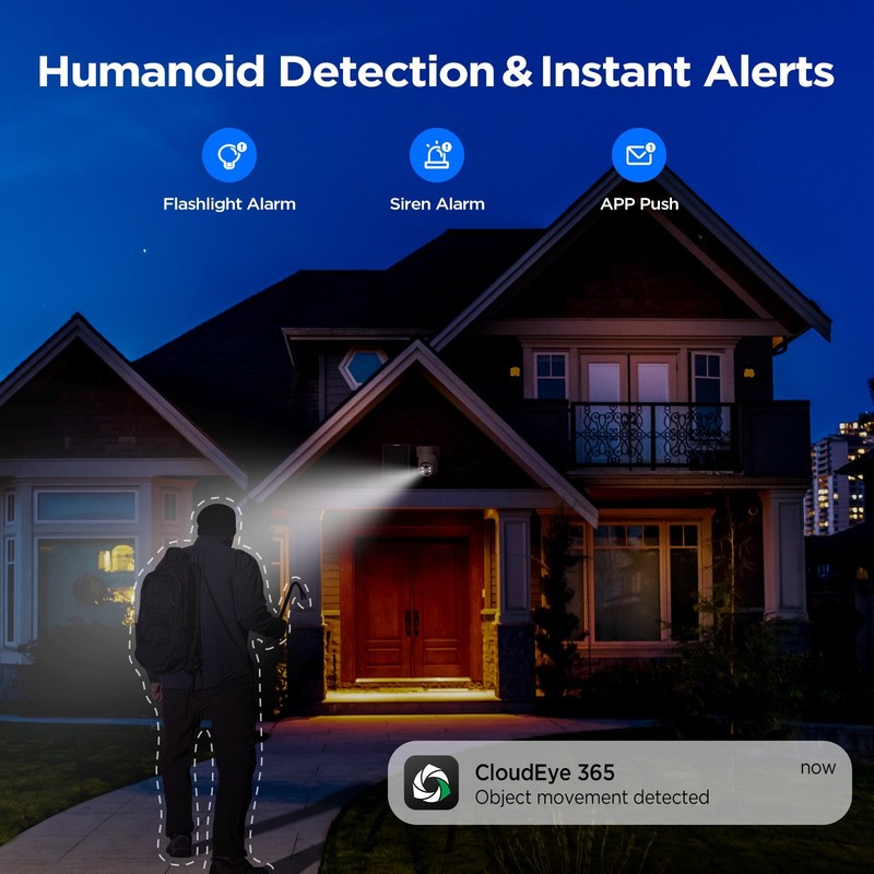10CH Wireless 4MP Solar Powered Security Camera System Outdoor PTZ Cameras IP66 gallery