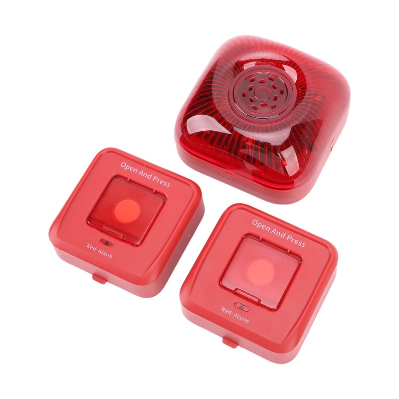 4 Pack Wireless RF 433MHz Fire Alarm Bell Sound Light Alert US Plug V2