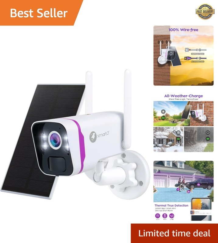 All-Weather 4-Camera Security System: Solar Powered with 64GB Local Storage