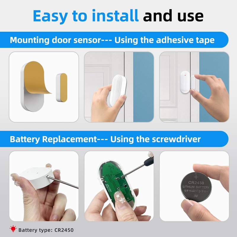 Daytech Wireless Door Chime, 2 Sensor+2 Receiver, 2 Sensors + 2 Receivers gallery