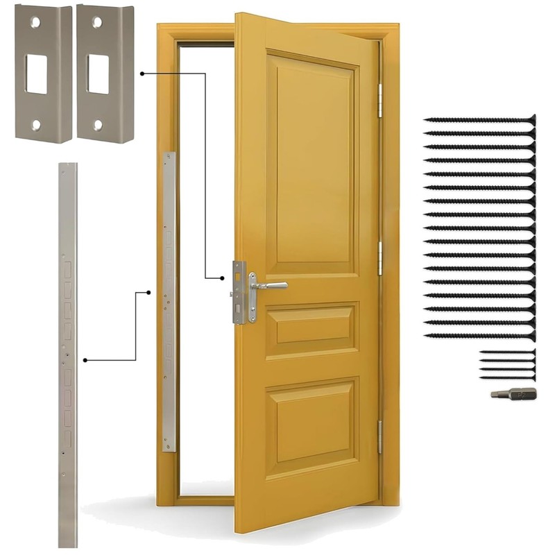 Deadbolt Reinforcement Plate – Satin Nickel Door Armor MINI