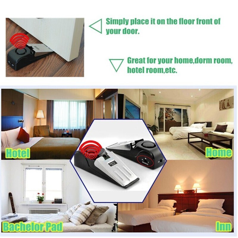 1-5X Portable Anti‑Theft Block Burglar Door Stop Alarm Security System Doorstops gallery