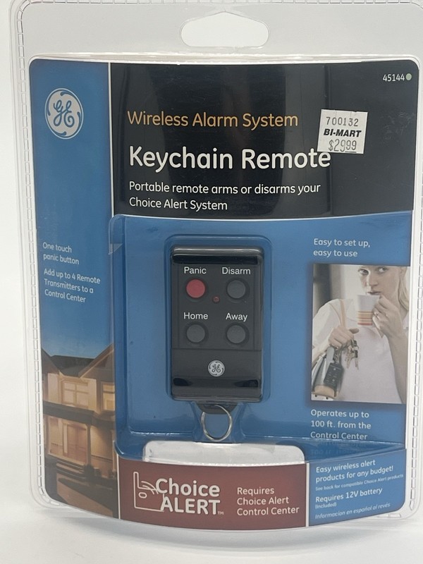 GE KeyChain Remote, Wireless Alarm System. Arms/Disarms Choice Alarm System gallery