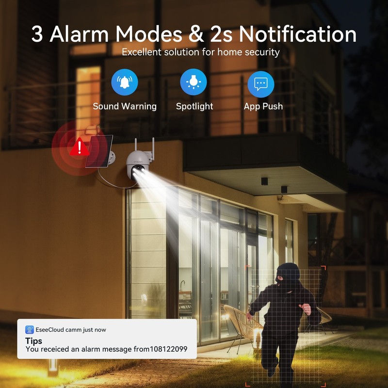 Wireless Security Camera System 5G Monitor Outdoor WiFi 360 Solar Battery PTZ gallery
