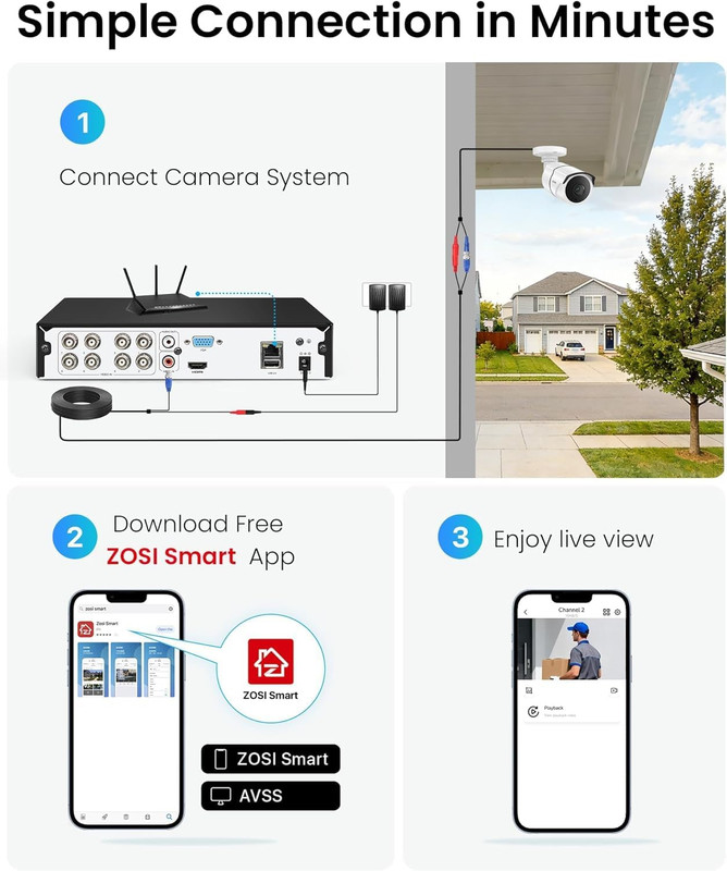 8CH 3K Lite Security Camera System with AI Detection & 120Ft Night Vision gallery