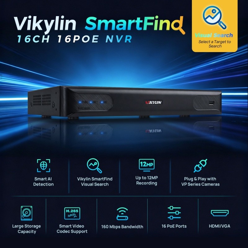 Vikylin Smartfind 16CH 16CH NVR Full Color 4K 8MP POE IP Camera with Audio Lot gallery