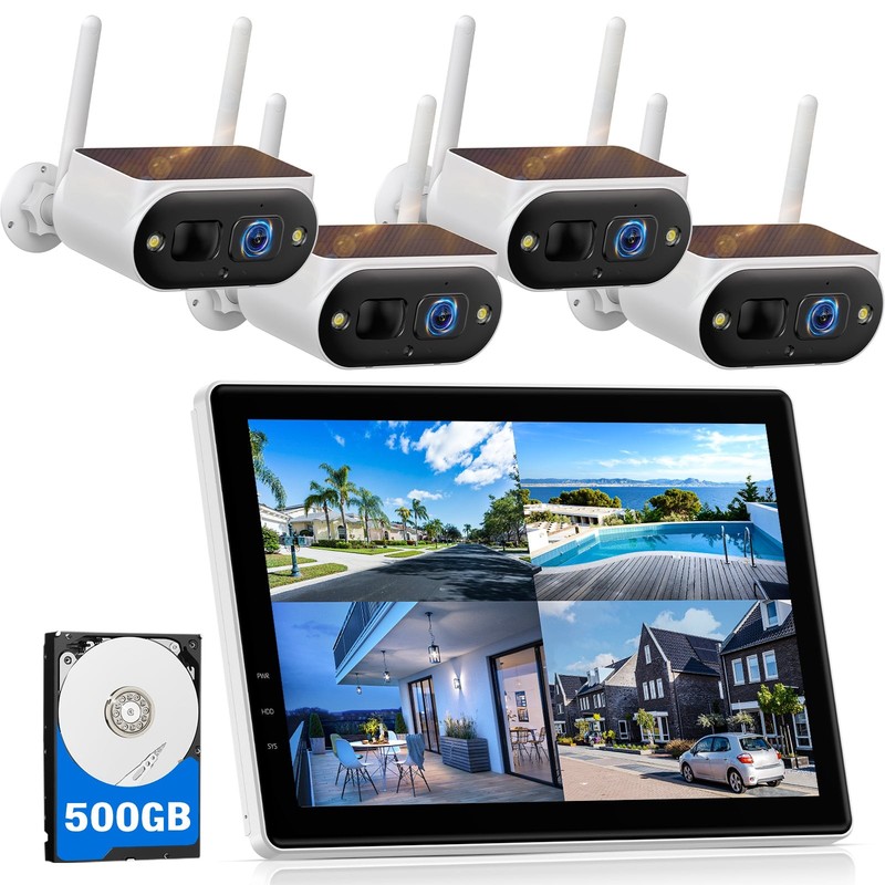 4MP CCTV Camera System Security Wireless Home 10CH Monitor NVR Outdoor HDD Audio