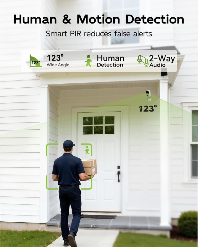 Solar Security Cameras Outdoor Wireless, 2K Home Security Camera System, Offl... gallery